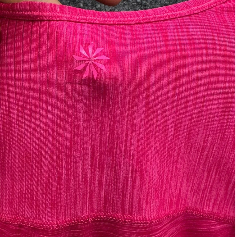 Athleta Womens Pink Space Dye Long Sleeve Scoop Neck Thumbhole Active Top Small - Picture 7 of 10